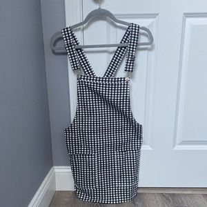 Checkered overall dress